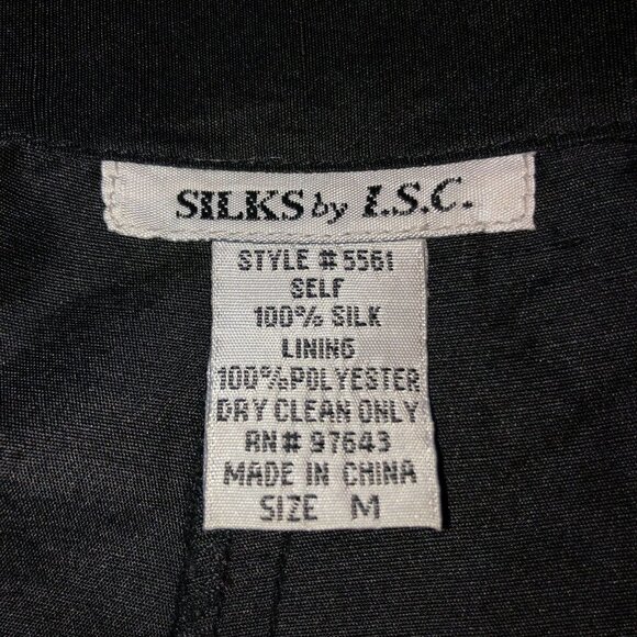 Silks by ISC Medium Lined Black Silk Pleated Pants - Picture 8 of 8